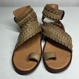Vera Cruz “Diana” Taupe Decorated Leather Sandals Size 37 EU/ 7 US